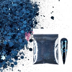Decor pentru unghii NADP040II cu fulgi si sclipici Emma Glitter  Ocean Blue Metalizat